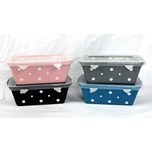 Temptations by Tara Set Mini Loaf Pans 12oz w/Lids PPP-HLD-973196 NEW